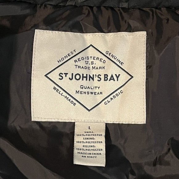 ST John’s Bay 2 Tone Puffer Quality Menswear Men’s Size L - Picture 11 of 12